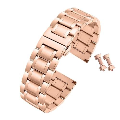 POYNMRE Uhrenarmband aus Edelstahl for Herren, Präzisionsstahl, kompatibel mit Tissot Rossini Longines Ebo, Uhrenkette 14 mm, 16 mm, 18 mm, 20 mm, 22 mm(Rose gold,15mm) von POYNMRE