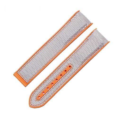 POYNMRE Uhrenarmband aus Nylon, wasserdicht, Unterseite aus Gummi, 20 mm, 22 mm, kompatibel mit 8900 9900 Herrenuhrarmband(Gray,22mm gold buckle) von POYNMRE