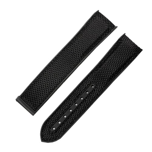 POYNMRE Uhrenarmband aus Nylon, wasserdicht, Unterseite aus Gummi, 20 mm, 22 mm, kompatibel mit 8900 9900 Herrenuhrarmband(Noir,20mm no buckle) von POYNMRE