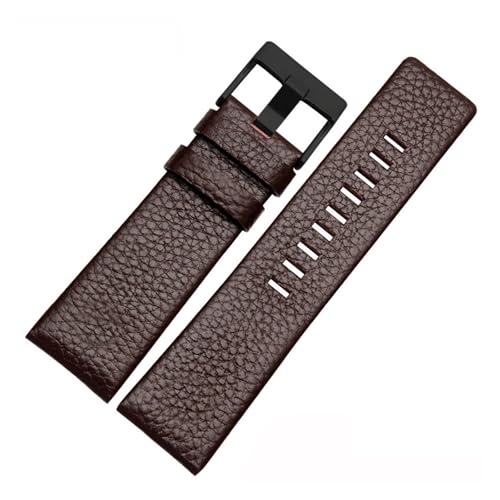 POYNMRE Uhrenarmband aus echtem Leder, kompatibel mit Diesel-Armband DZ1657 DZ1405 DZ1206 DZ4323 DZ7313 DZ7257, männlich, 24 mm, 26 mm, 28 mm, Schwarz, Braun(Brown-black,30mm) von POYNMRE