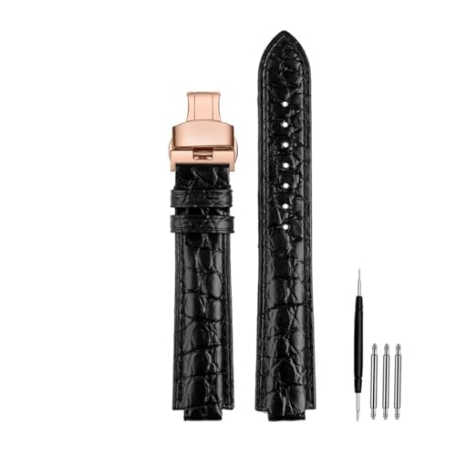 POYNMRE Uhrenarmband kompatibel mit Cartier Blue Balloon WSBB0038/42 mm Armband Krokodil W69012Z4 Zubehör Herren Damen Ersatzband(Black RG Folding,18.11mm) von POYNMRE