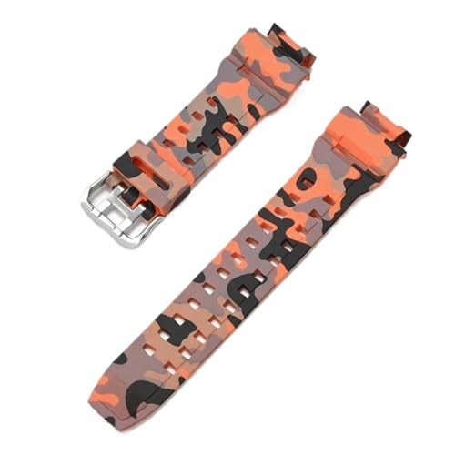 POYNMRE Wasserdichtes Uhrenarmband Aus Harz, Kompatibel Mit Casio G-SHOCK G9200 GW9200 GW9101 GW9102 GW9110 GW9125, Herren- Und Damen-Silikon-Uhrenarmband(OrangeCamo) von POYNMRE