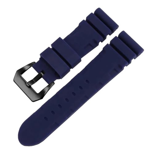 POYNMRE Weiches Silikonkautschuk-Uhrenarmband, kompatibel mit Panerai SUBMERSIBLE PAM 441 359 Series 22 MM 24 Herren-Uhrenarmband, orangefarbenes Uhrenzubehör(Blue-black,22mm) von POYNMRE