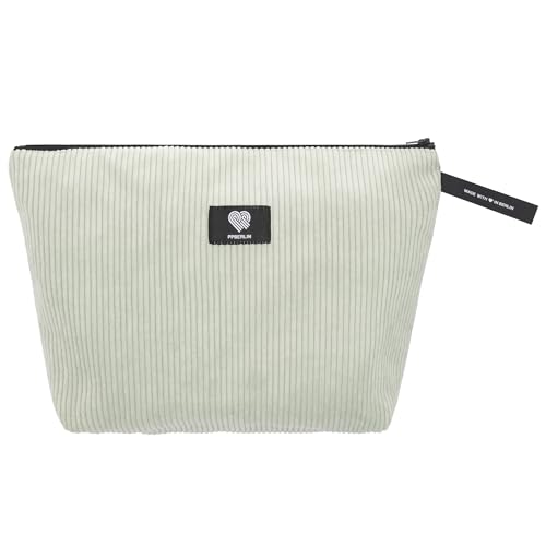 Kulturbeutel Damen Herren Reise – Cord Mint Handmade in Germany – große Kosmetiktasche Unisex mit Reißverschluss – Organizer Tasche – vegan & robust von PP-Berlin
