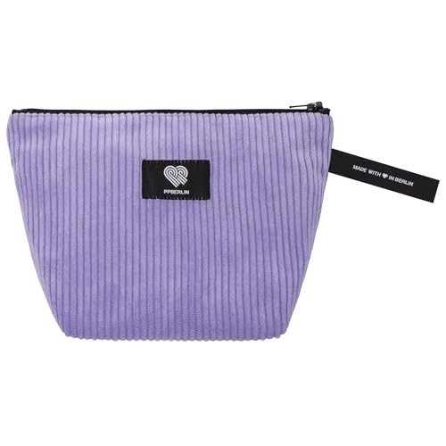 Kulturbeutel klein Reise – Cord Flieder Handmade in Berlin – Organizer Tasche Kosmetiktasche Damen Herren Unisex – vegan & robust von PP-Berlin