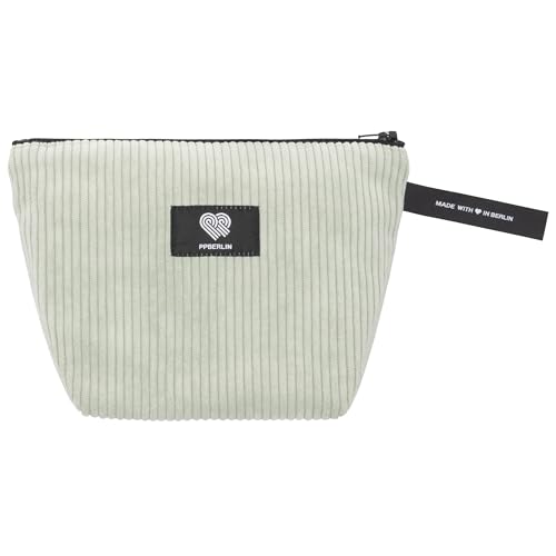 Kulturbeutel klein Reise – Cord Mint Handmade in Berlin – Organizer Tasche Kosmetiktasche Damen Herren Unisex – vegan & robust von PP-Berlin