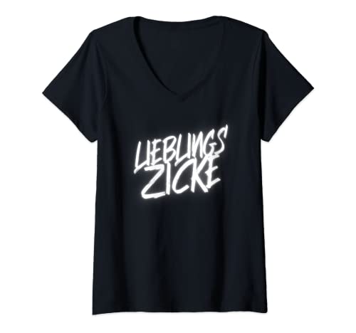 Damen Lieblingszicke Lieblingsdepp Pärchen Partnerlook Paar T-Shirt mit V-Ausschnitt Damen Lieblingszicke Lieblingsdepp Pärchen Partnerlook Paar T-Shirt mit V-Ausschnitt von PP Couples