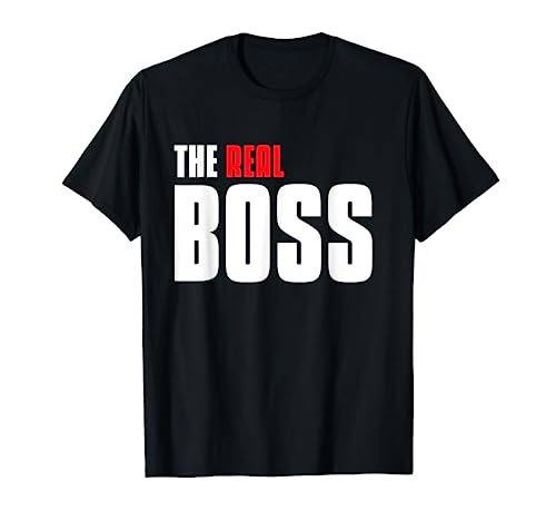 The Real Boss Vater Kind Partner Outfit Partnerlook T-Shirt von PP Familien Partnerlook Designs