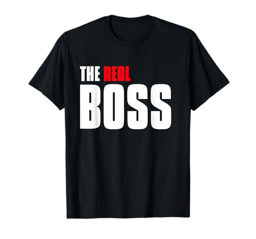 The Real Boss Vater Kind Partner Outfit Partnerlook T-Shirt von PP Familien Partnerlook Designs