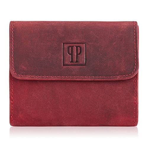 Geldbörse Damen Leder klein Vintage Paolo Peruzzi T-11 rot von PP PAOLO PERUZZI collection