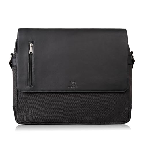 Herren Laptop Tasche aus Echtleder und Canvas Schwarz Paolo Peruzzi AY-02-BL Herren Laptop Tasche aus Echtleder und Canvas Schwarz Paolo Peruzzi AY-02-BL von PP PAOLO PERUZZI collection