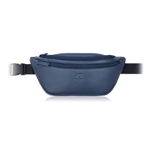 Damen Leder Hüfttasche Multifunktionstasche Groß Klassisch Schwarz für Hip oder Crossbody Tasche geräumige Handtasche Hochwertig Langlebig Vollnarbenleder Paolo Peruzzi AY-14 (Marineblau) von PP PAOLO PERUZZI Kollektion