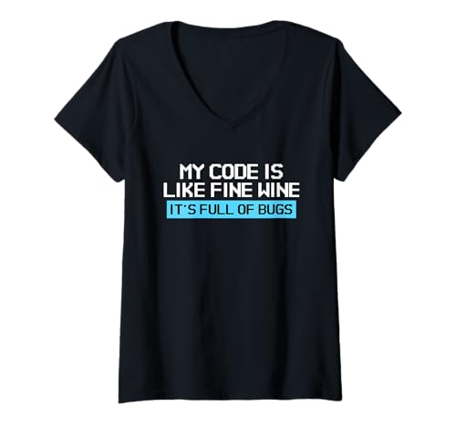 Damen Programmierer Humor für Geeky Coder und Computer Nerd T-Shirt mit V-Ausschnitt von PP Programmer Fun