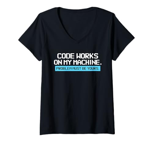 Damen Programmierhumor für Geeky Software Engineer T-Shirt mit V-Ausschnitt von PP Programmer Fun