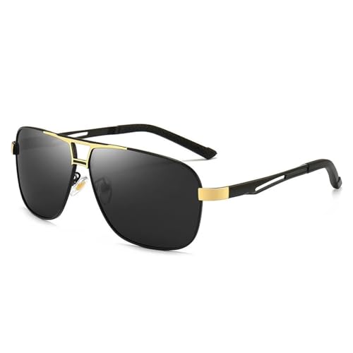 PPFVVTV Angeln Autofahren Herren Sonnenbrillen Shades Herren Brillen Autofahren (Gold Schwarz Grau) von PPFVVTV