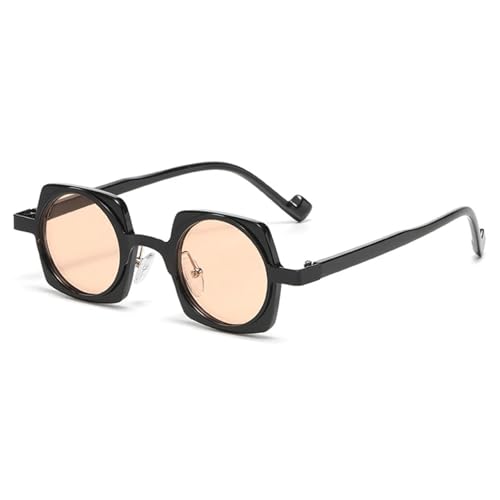 PPFVVTV Beliebte Mode Kleine Sonnenbrille Damen Retro Candy Color Herren Rahmen (Schwarz Champagner) von PPFVVTV