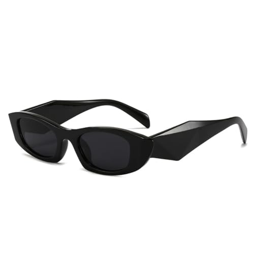 PPFVVTV Beliebte Mode Polygon Cat Eye Damen Sonnenbrille Vintage Blau Gelb Herren Sonnenbrille Shades UV400 (Schwarz Grau) von PPFVVTV
