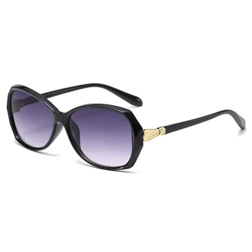 PPFVVTV Big Frame Fashion Oversized Sonnenbrille Damen Sonnenbrille Doppelt Grau Farbverlauf Weiblich Uv400 (JH15889-C1) von PPFVVTV