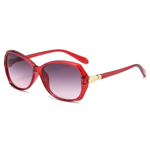 PPFVVTV Big Frame Fashion Oversized Sonnenbrille Damen Sonnenbrille Doppelt Grau Farbverlauf Weiblich Uv400 (JH15889-C4) von PPFVVTV