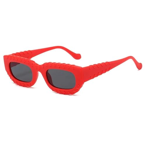 PPFVVTV Cat Eye Sonnenbrille Damen Vintage Herren Luxus Punk Beliebte UV400 (Rot-Schwarz) von PPFVVTV