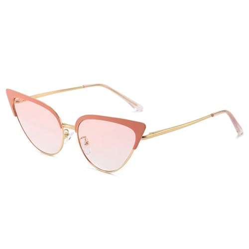 PPFVVTV Cat-Eye-Sonnenbrille aus Metall mit trendigem kleinem Rahmen (Pink) von PPFVVTV