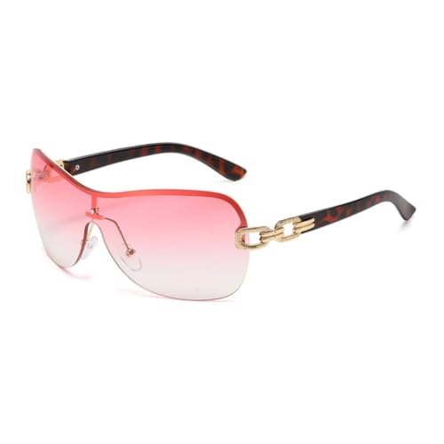 PPFVVTV Einteilige Sonnenbrille im Retro-Stil, vielseitige Brille, modisch und integriert (Pink) von PPFVVTV