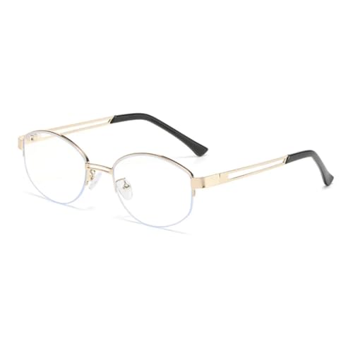 PPFVVTV Halbrahmen Unregelmäßige Sonnenbrille Damen für Herren Vintage Sonnenbrille Luxus Punk Beliebte UV400 (Gold) von PPFVVTV