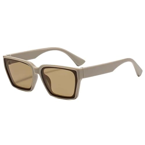 PPFVVTV Klassische Sonnenbrille für Herren, modisch, Vintage, trendig, für Damen, luxuriös, Punk, großer Rahmen, UV400 (Kaffeebraun) von PPFVVTV