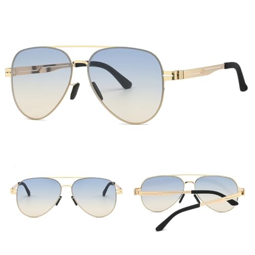 PPFVVTV Klassische Sonnenbrille mit großem Rahmen, modische Sonnenbrille mit Farbverlauf für Herren, UV400 (TTYJ218-6) von PPFVVTV