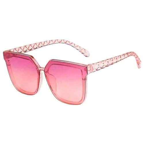 PPFVVTV Klassische Sonnenbrille mit übergroßem Rahmen für Damen und Herren, luxuriös, Retro, fürs Autofahren, Outdoor, Reisen, UV400 (Pink, Lila, Pink) von PPFVVTV