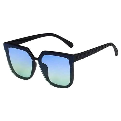 PPFVVTV Klassische Sonnenbrille mit übergroßem Rahmen für Damen und Herren, luxuriös, Retro, zum Autofahren, für Reisen und Outdoor, UV400 (Schwarz, Blau, Grün) von PPFVVTV