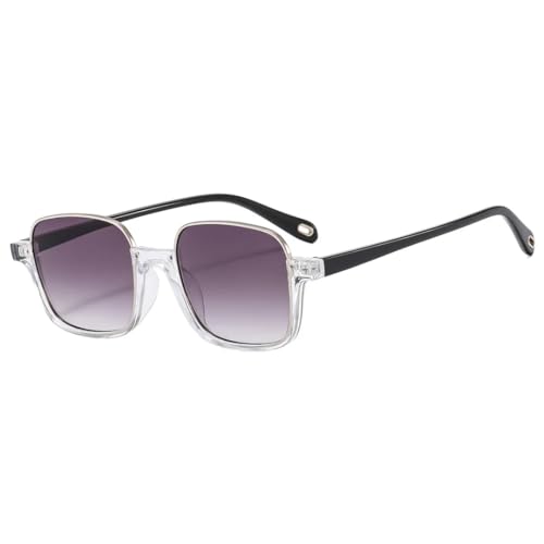 PPFVVTV Luxuriöse Halbrahmen-Sonnenbrille für Damen, Vintage, Schwarz/Grün, Farbverlauf, UV400, Sonnenbrille für Herren, Retro-Schatten (transparent) von PPFVVTV