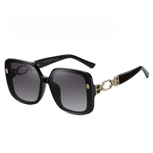 PPFVVTV Luxuriöse Sonnenbrille mit großem Rahmen, beliebte Sonnenbrille für Damen, Farbverlaufsbrille, UV400 (C1SchwarzGrün) von PPFVVTV