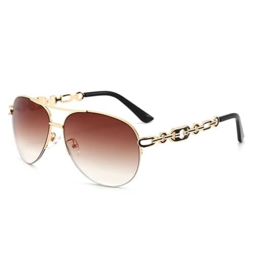 PPFVVTV Luxus Damen Sonnenbrille Fashion Shades UV400 Vintage Brille (C8Double-Tan) von PPFVVTV