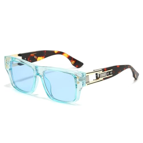 PPFVVTV Luxus Leopard Gradient Damen Sonnenbrille Retro Trendy Herren Freizeit Sonnenbrille UV400 (blau) von PPFVVTV