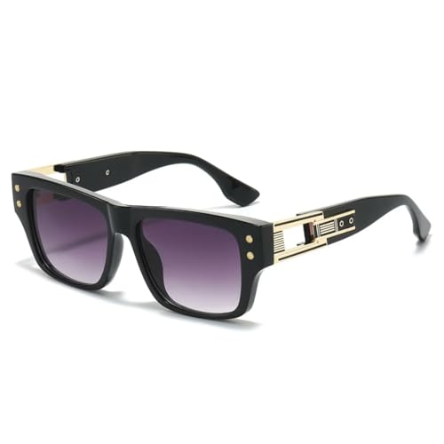 PPFVVTV Luxus Leopard Gradient Damen Sonnenbrille Retro Trendy Herren Freizeit Sonnenbrille UV400 (schwarz grau) von PPFVVTV