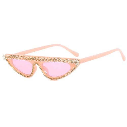 PPFVVTV Luxus-Strassrahmen Damen Trend Herren Sonnenbrille Sommer Reisen Party Brille UV400 (Jelly Pink Pink) von PPFVVTV