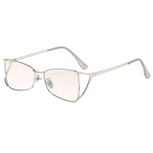 PPFVVTV Metall Vintage Damen Luxus Sonnenbrille Herren Beliebte Outdoor Punk Hohl Steampunk (Silber-Hellsilber) von PPFVVTV