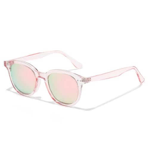 PPFVVTV Mode Herren Nieten Sonnenbrillen Shades UV400 Retro Gradient Mirror Damen Luxus (Pink Pink Mirror) von PPFVVTV