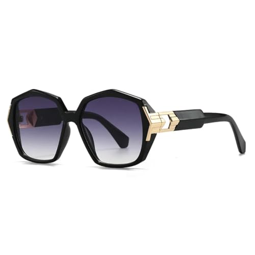 PPFVVTV Mode Herren Vintage Gradient Sonnenbrille Outdoor Dunkelschwarz Trendy Shades Uv400 Damen (TTYJ395-1) von PPFVVTV