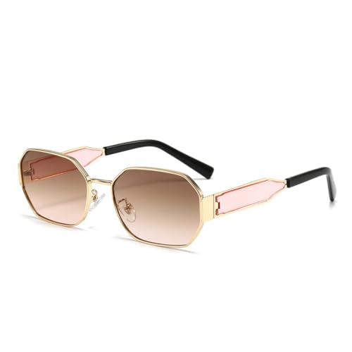 PPFVVTV Mode Vintage Sonnenbrille Damen Herren Retro Metall Rechteck Sonnenbrille Damen Kleine Rahmen Shades (pink) von PPFVVTV