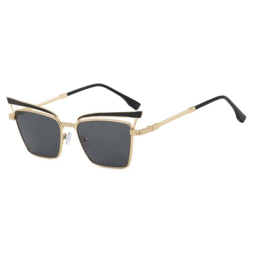 PPFVVTV Modische Cat-Eye-Sonnenbrille für Damen, Vintage, Farbverlauf, UV400 (Goldgrau) von PPFVVTV