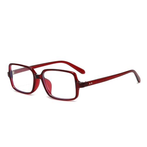 PPFVVTV Modische Nieten Herren Sonnenbrillen Shades UV400 Vintage Damen Klare Linse Rahmen (Rot Klar) von PPFVVTV