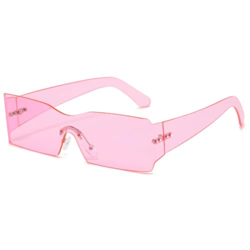 PPFVVTV Modische Outdoor-Sonnenbrille mit UV400-Schutz für Herren, beliebte einfache einteilige Sonnenbrille (Pink) von PPFVVTV