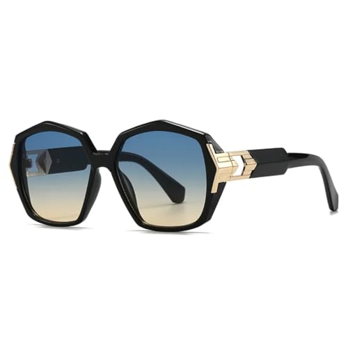 PPFVVTV Modische Qualität Herren Vintage Gradient Sonnenbrille Outdoor Dunkelschwarz Trendy Shades Uv400 Damen Sonnenbrille (TTYJ395-4) von PPFVVTV