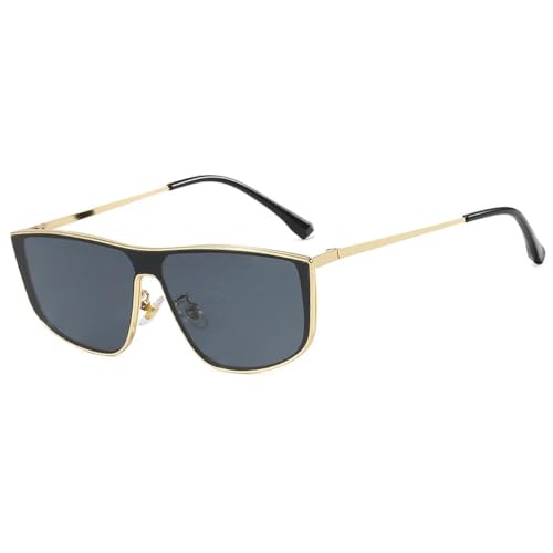 PPFVVTV Modische Steampunk-Sonnenbrille mit Metallbeinen für Damen und Herren, fürs Autofahren im Freien, Reisebrille, UV400 (Goldgrau) von PPFVVTV