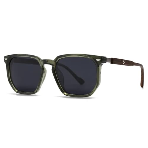 PPFVVTV Polygon Herren Sonnenbrillen Mode Damen Luxus Nieten Sonnenbrillen Shades UV400 (Grün Grau) von PPFVVTV