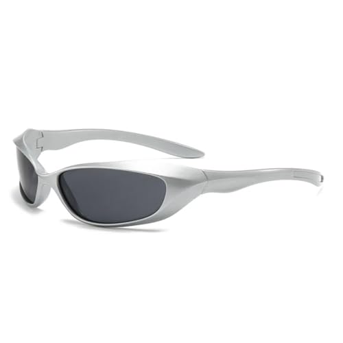 PPFVVTV Punk-Sport-Sonnenbrille für Männer und Frauen, UV400, modisch (Splittergrau) von PPFVVTV