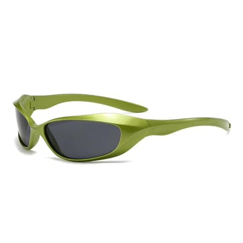 PPFVVTV Punk-Sport-Sonnenbrille für Männer und Frauen, UV400, modisch (grün/grau) von PPFVVTV