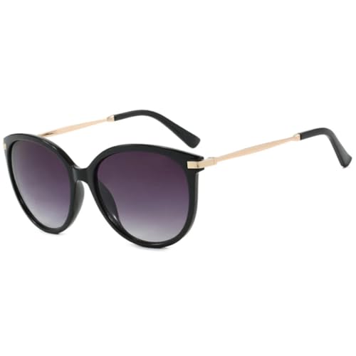 PPFVVTV Retro Cat Eye Big Frame Luxus Metall Damen Sonnenbrille Trend Herren Drive Shade Eyewear UV400 (Schwarz Farbverlauf Grau) von PPFVVTV